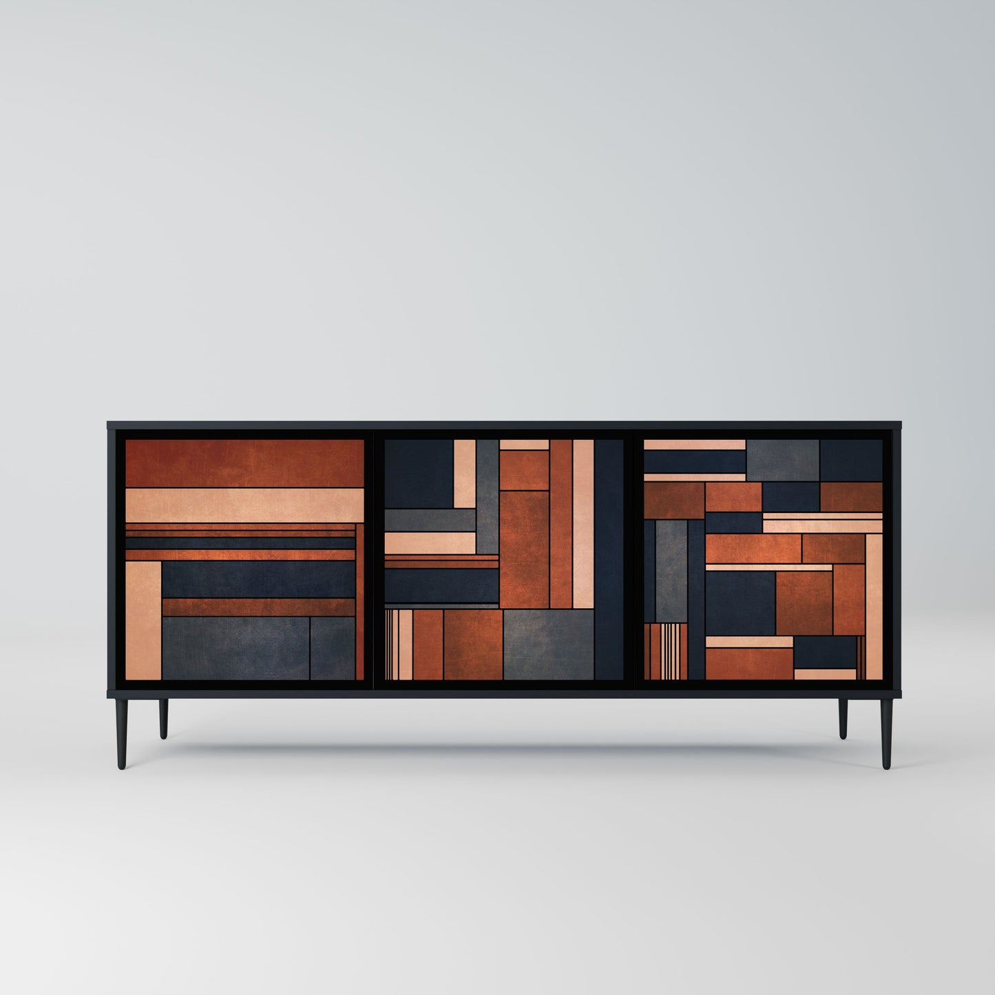 Credenza INTREPID FORMATION a 3 ante in finitura nera