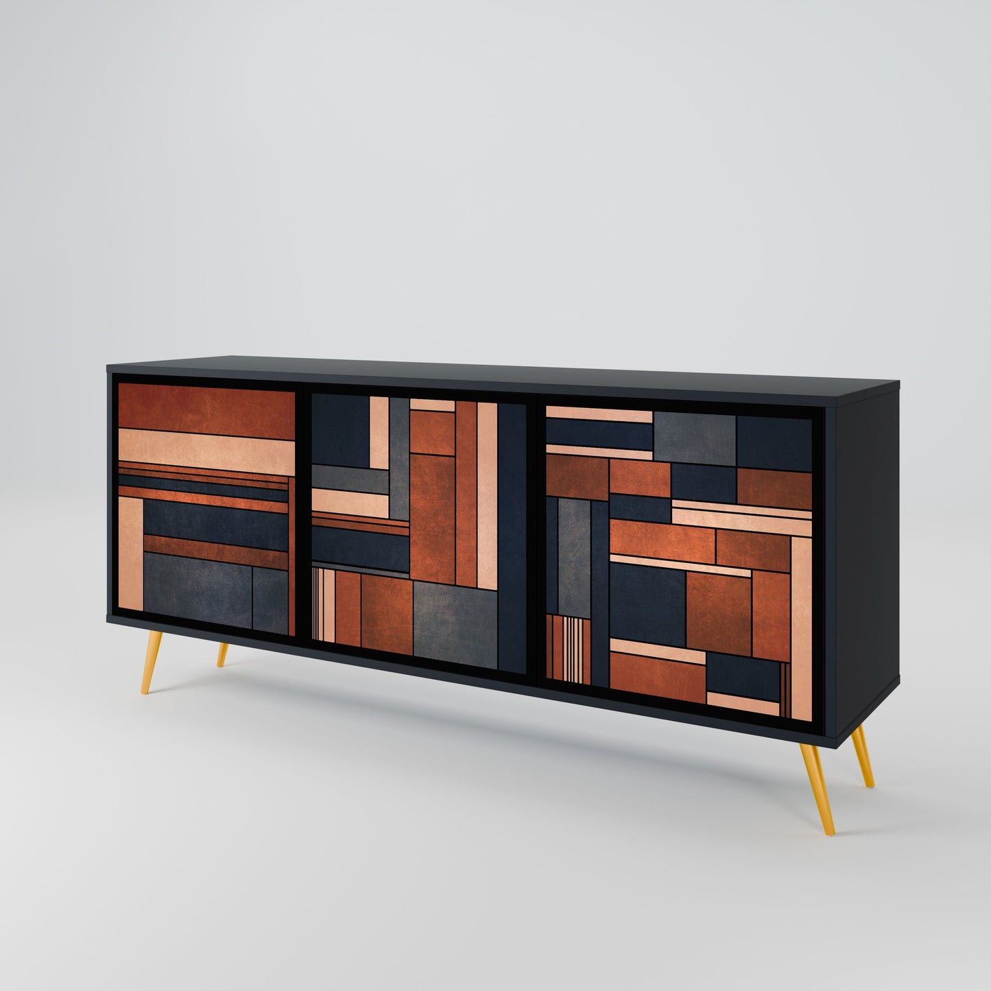 Credenza INTREPID FORMATION a 3 ante in finitura nera