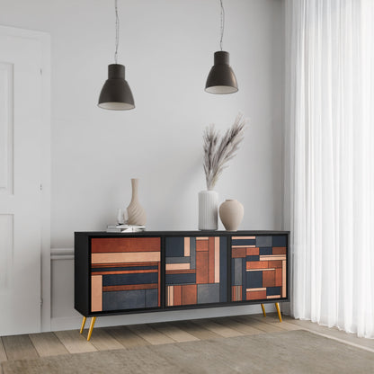 Credenza INTREPID FORMATION a 3 ante in finitura nera