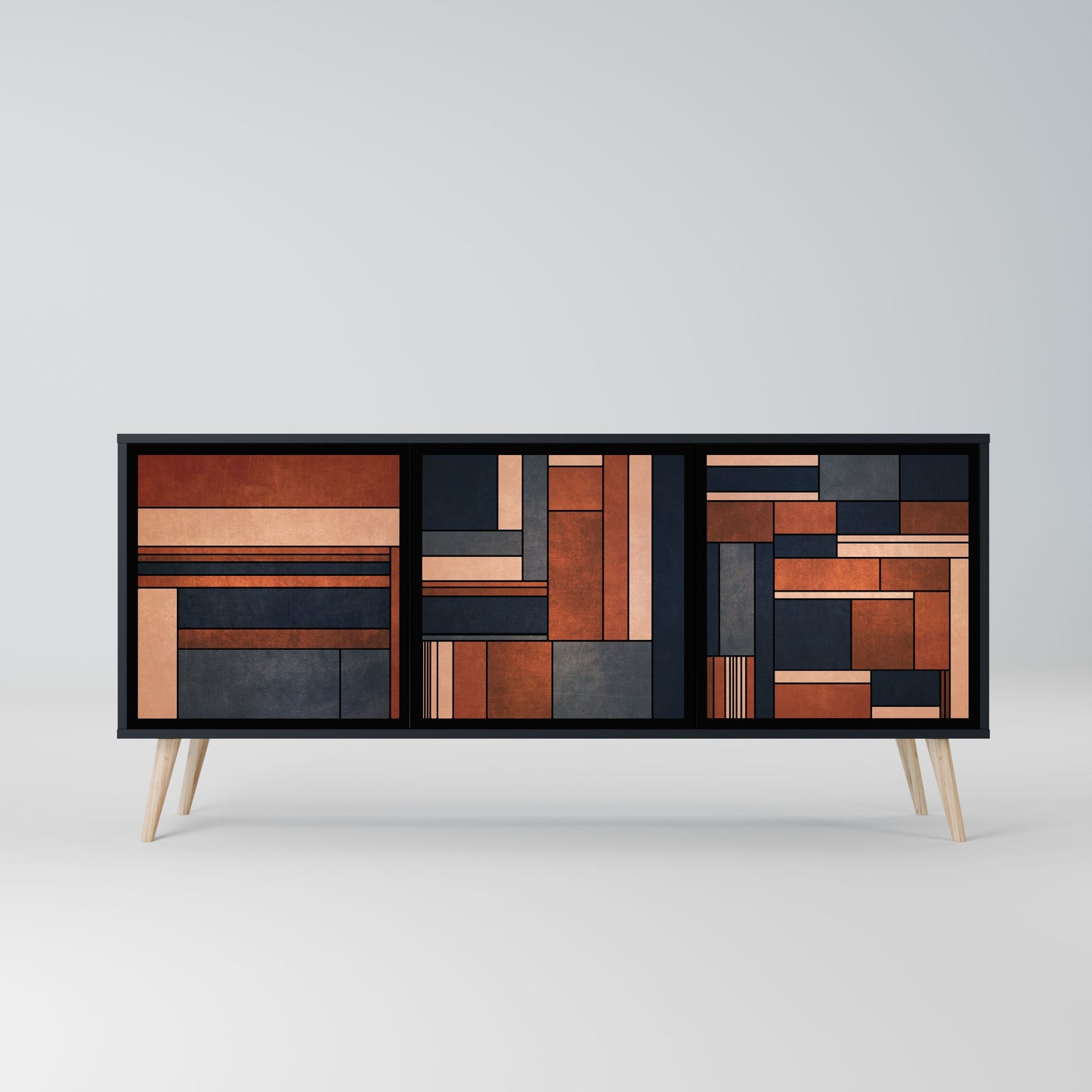 Credenza INTREPID FORMATION a 3 ante in finitura nera