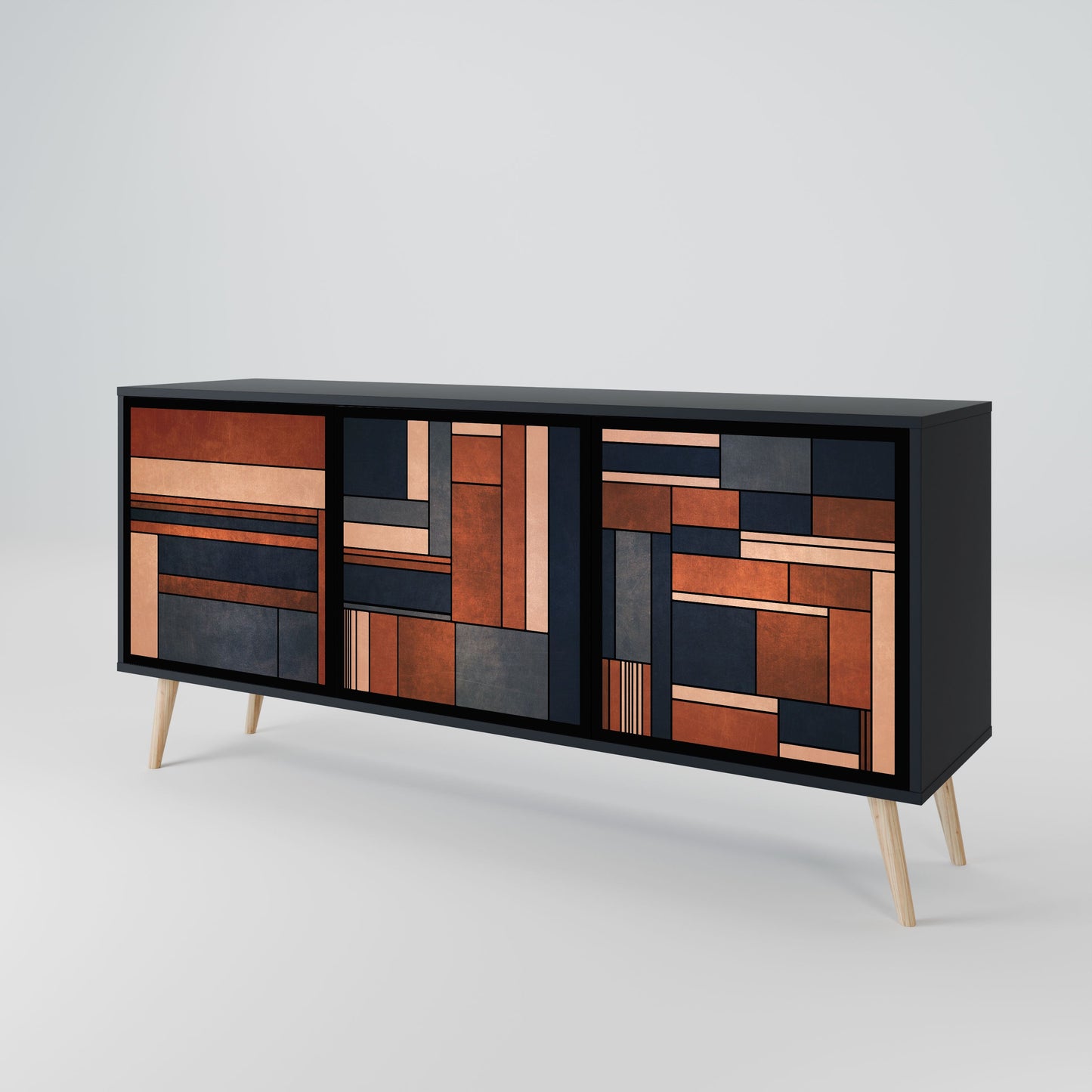 Credenza INTREPID FORMATION a 3 ante in finitura nera