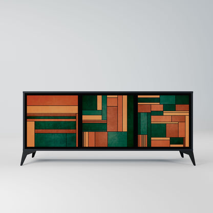 Credenza EARTHY FIGURES a 3 ante in finitura nera