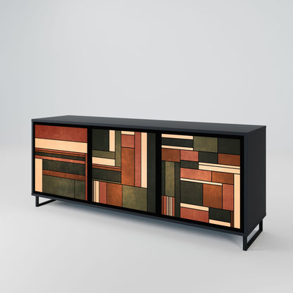 FIGURES OF NATURE Credenza a 3 ante in finitura nera