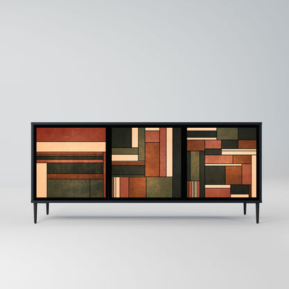 FIGURES OF NATURE Credenza a 3 ante in finitura nera