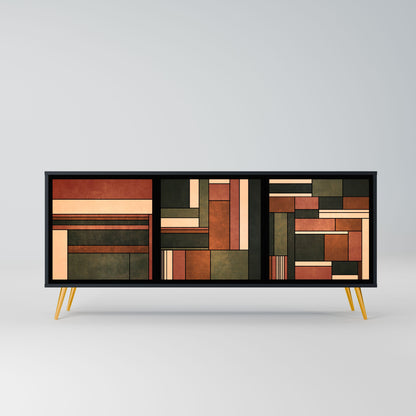 FIGURES OF NATURE Credenza a 3 ante in finitura nera