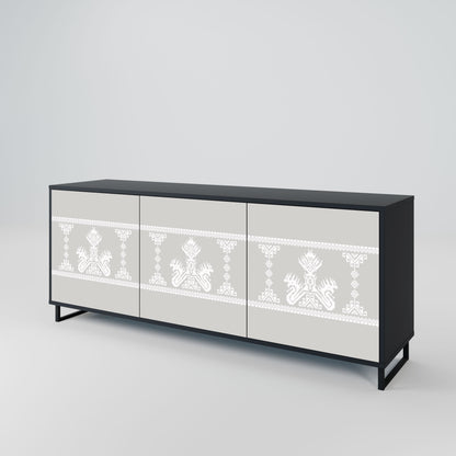 Credenza THAI GRAY a 3 ante in finitura nera