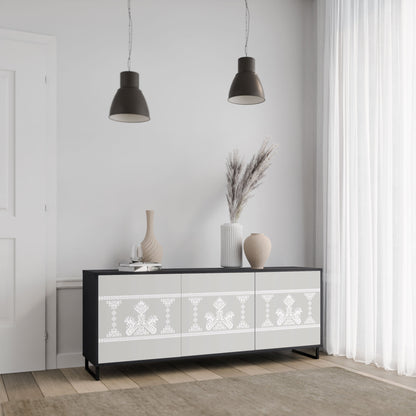 Credenza THAI GRAY a 3 ante in finitura nera