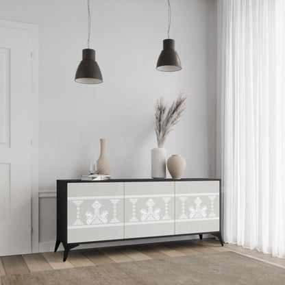 Credenza THAI GRAY a 3 ante in finitura nera