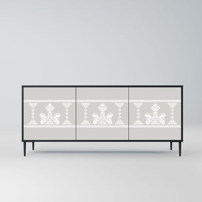 Credenza THAI GRAY a 3 ante in finitura nera