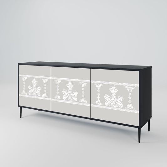 Credenza THAI GRAY a 3 ante in finitura nera