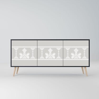 Credenza THAI GRAY a 3 ante in finitura nera