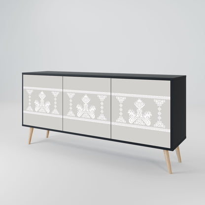 Credenza THAI GRAY a 3 ante in finitura nera