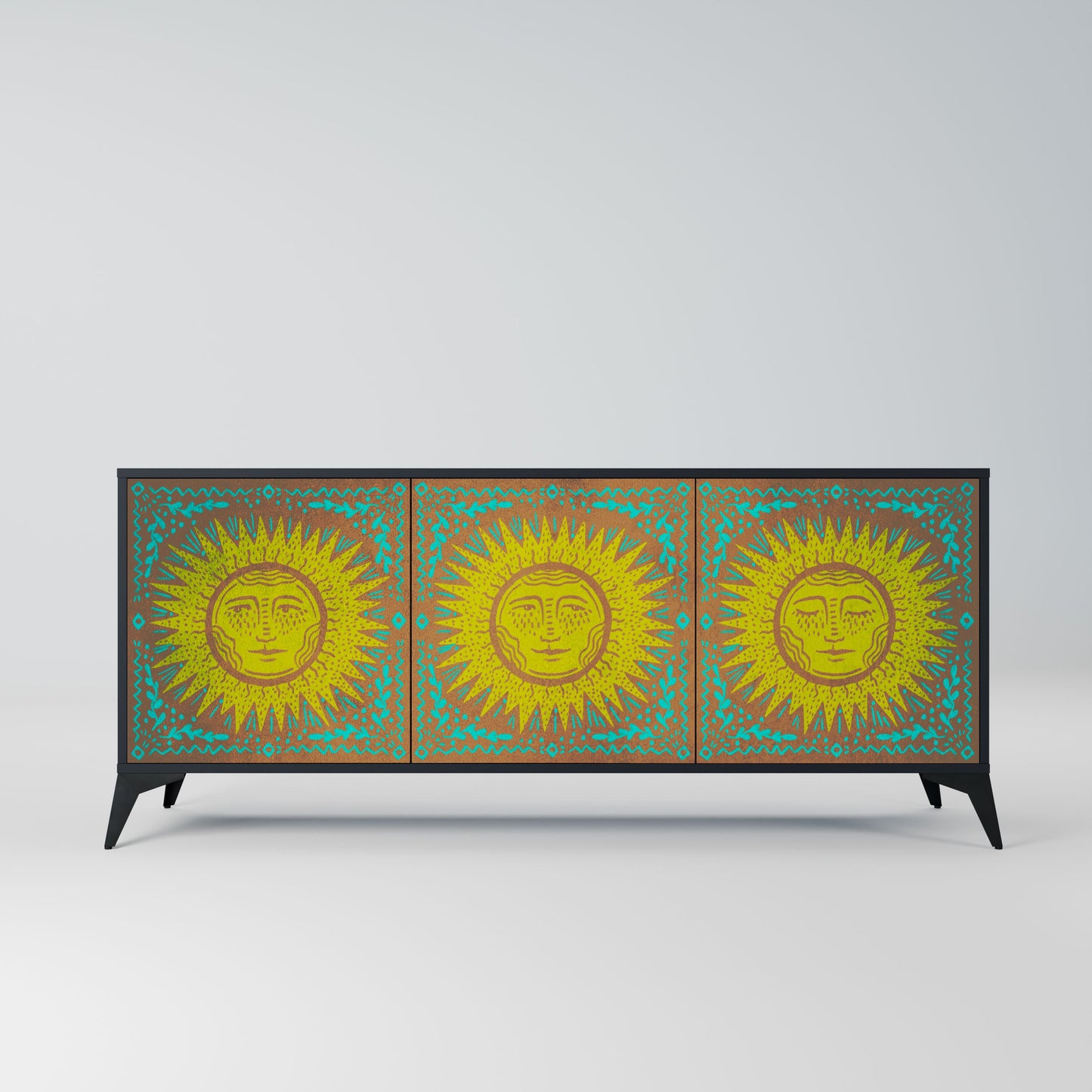 Credenza a 3 ante SUNSHINE EULOGY in finitura nera