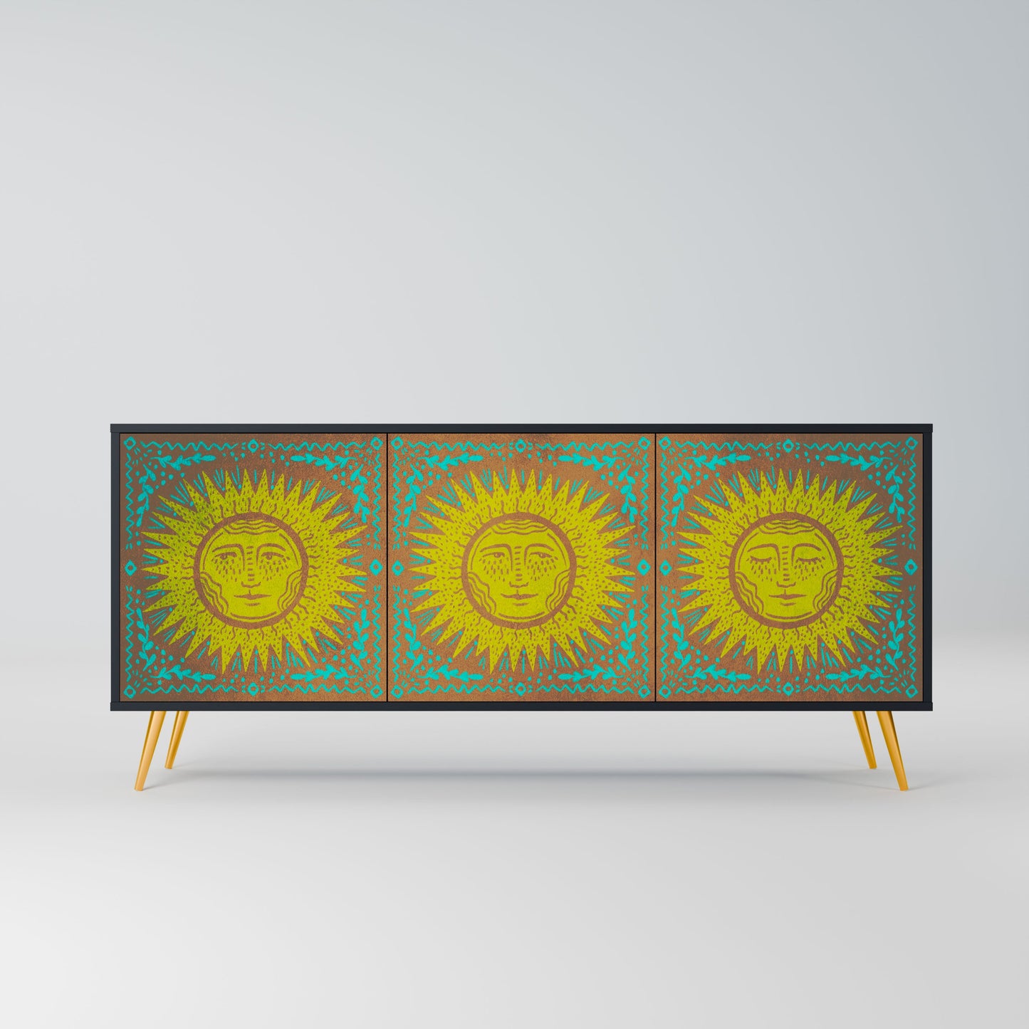 Credenza a 3 ante SUNSHINE EULOGY in finitura nera