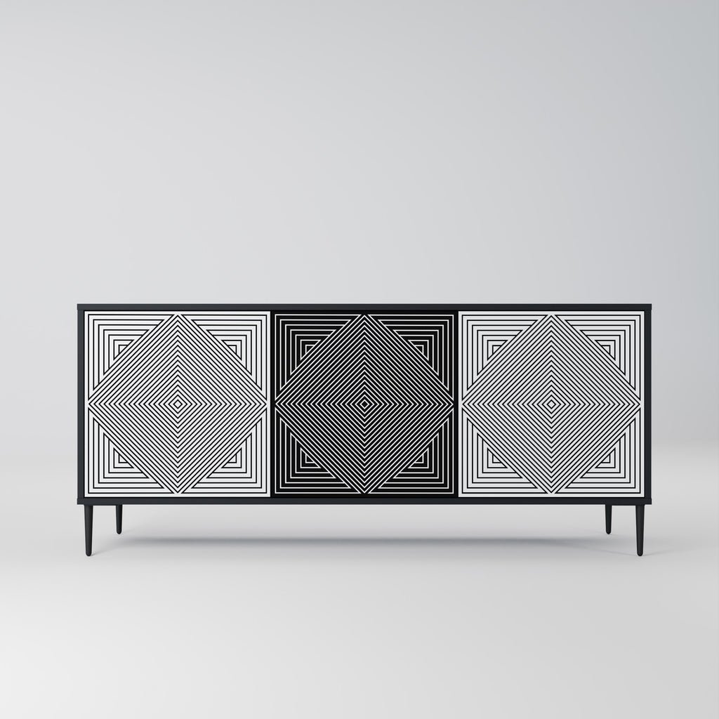 POLYGON ILLUSION 3-Door Sideboard