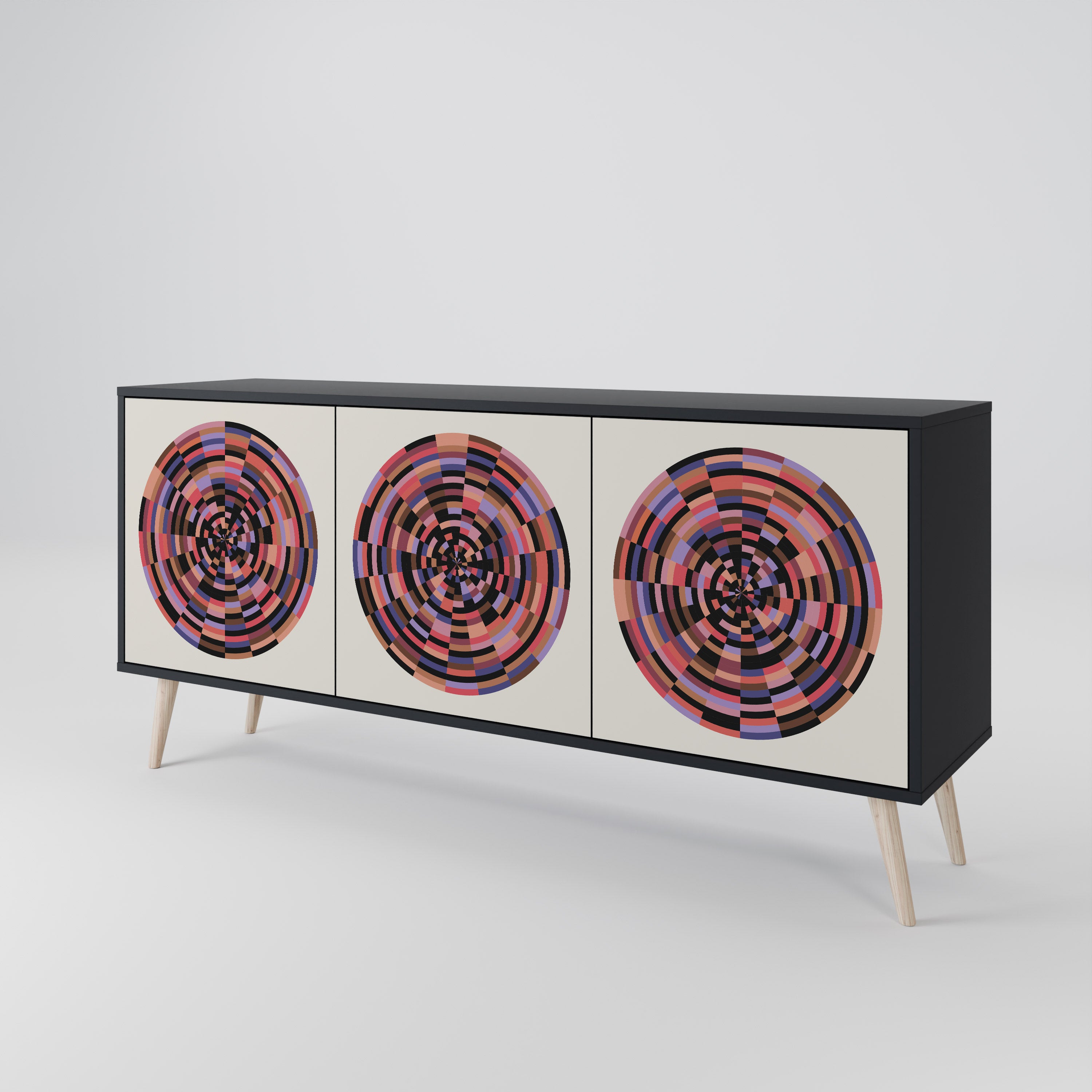 BROWN CIRCLES 3-Door Sideboard