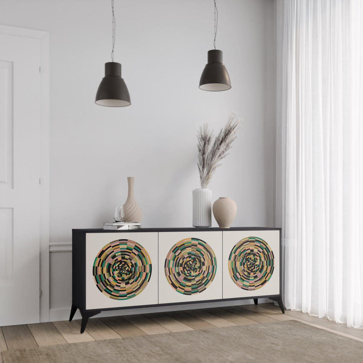 GREEN CIRCLES 3-türiges Sideboard