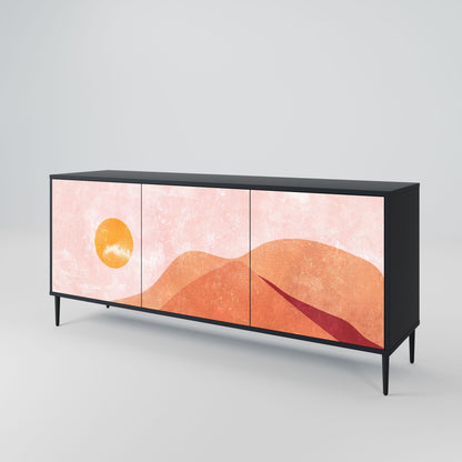 Credenza LUMINOUS SUNLIGHT a 3 ante in finitura nera