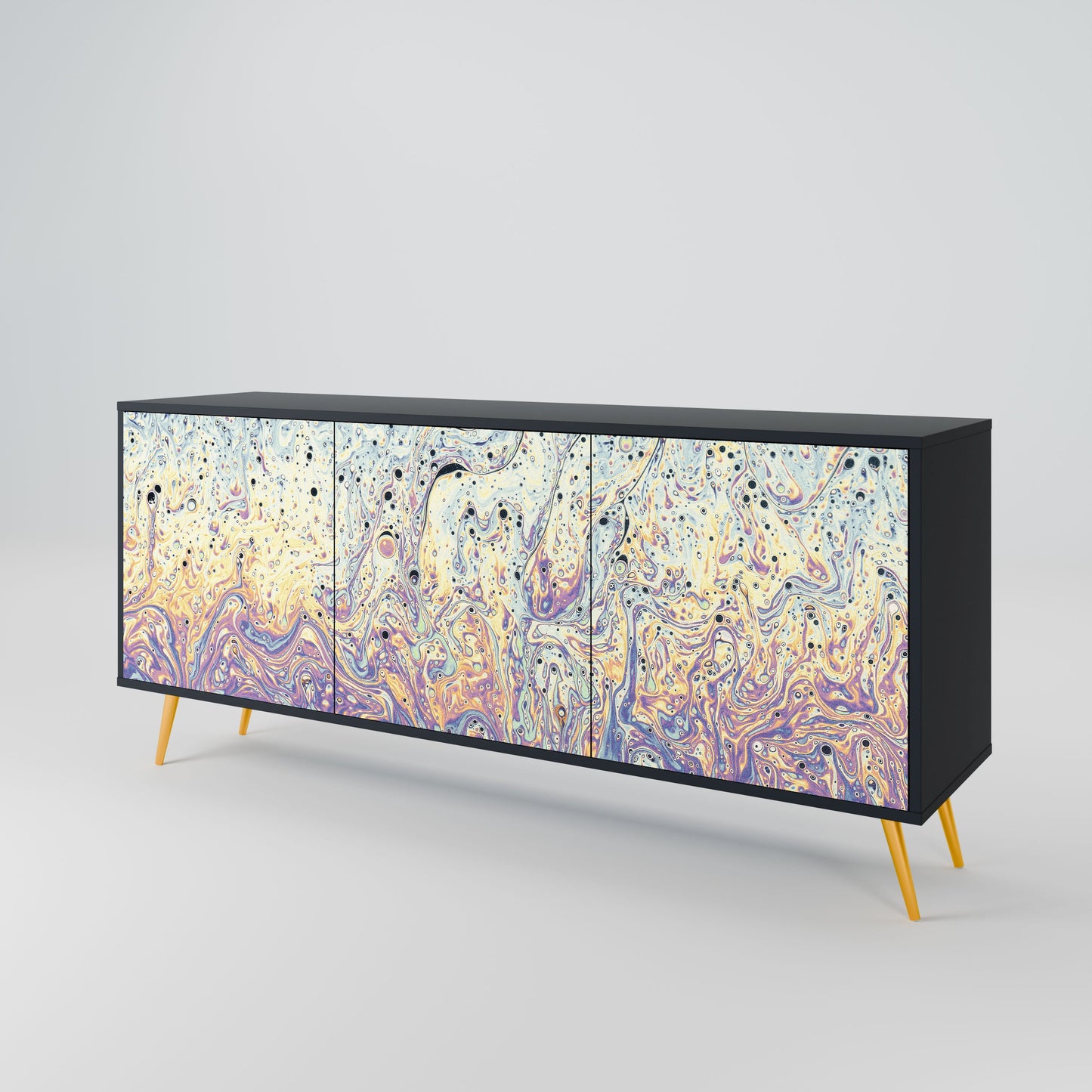 Credenza MOSAIC OF COLORS a 3 ante in finitura nera