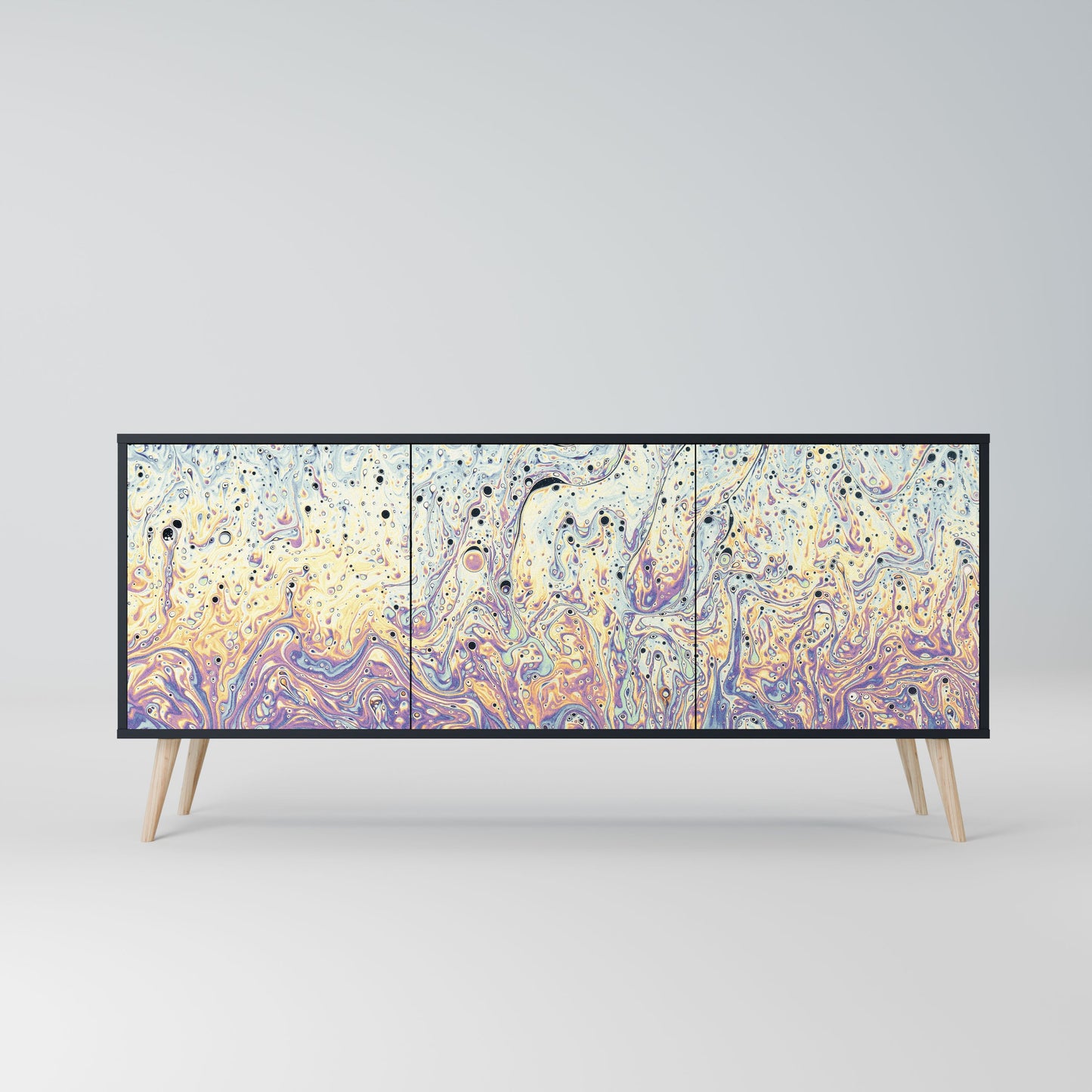 Credenza MOSAIC OF COLORS a 3 ante in finitura nera