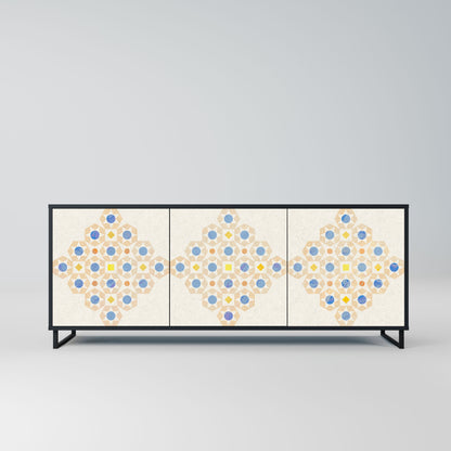 Credenza a 3 ante PATTERNED PRISM in finitura nera