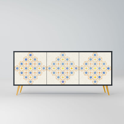 Credenza a 3 ante PATTERNED PRISM in finitura nera