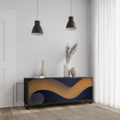 Credenza HOLLOW TIME a 3 ante in finitura nera