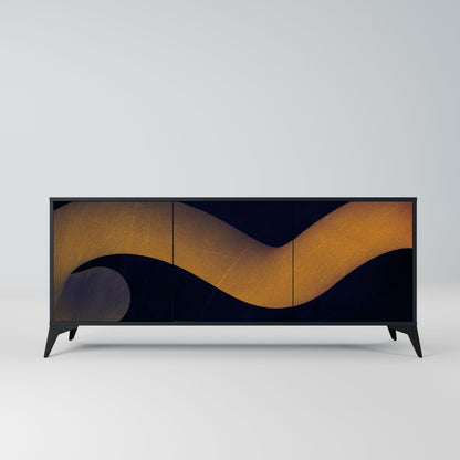 Credenza HOLLOW TIME a 3 ante in finitura nera