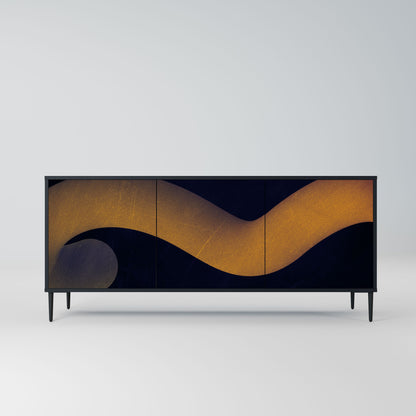 Credenza HOLLOW TIME a 3 ante in finitura nera