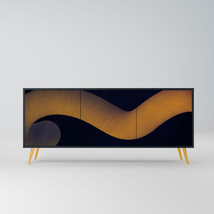 Credenza HOLLOW TIME a 3 ante in finitura nera