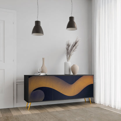 Credenza HOLLOW TIME a 3 ante in finitura nera