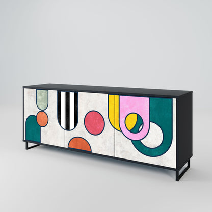 Credenza a 3 ante COOL STORY in finitura nera