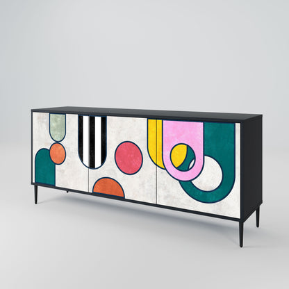 Credenza a 3 ante COOL STORY in finitura nera