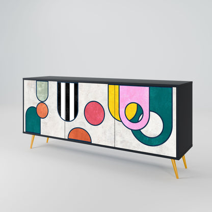 Credenza a 3 ante COOL STORY in finitura nera