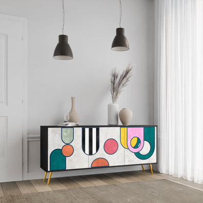 Credenza a 3 ante COOL STORY in finitura nera