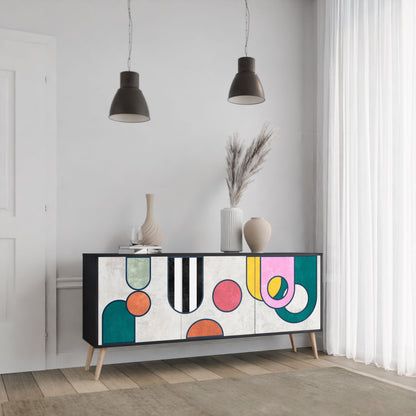 Credenza a 3 ante COOL STORY in finitura nera