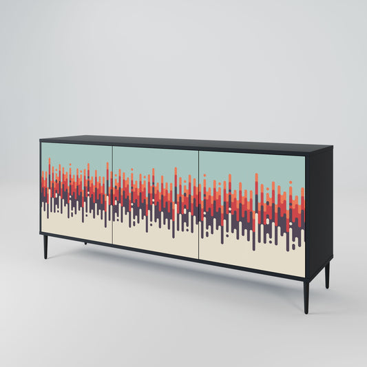 Credenza CHROMA CONTOURS a 3 ante in finitura nera