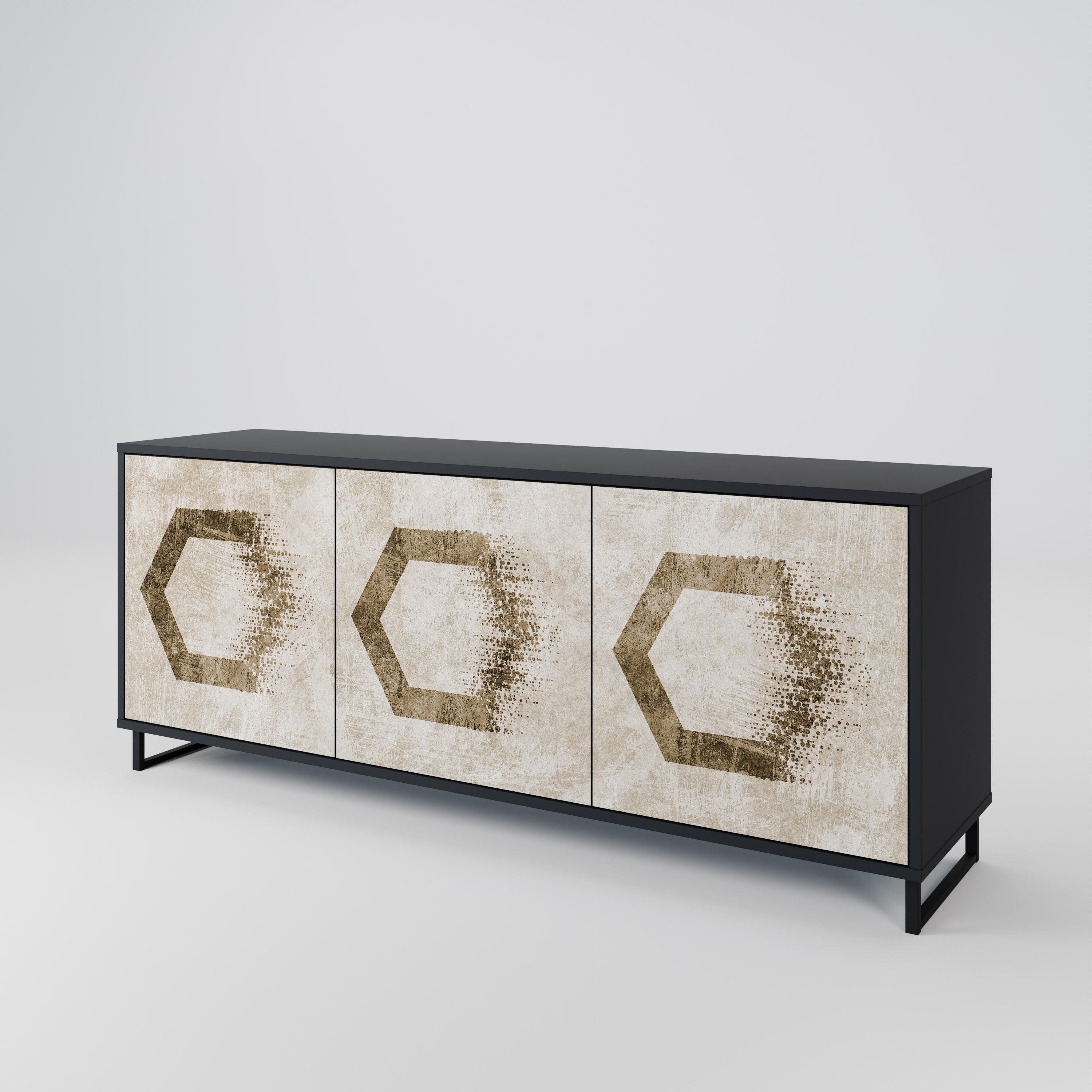 HEXAGONAL SHAPES 3-Door Sideboard