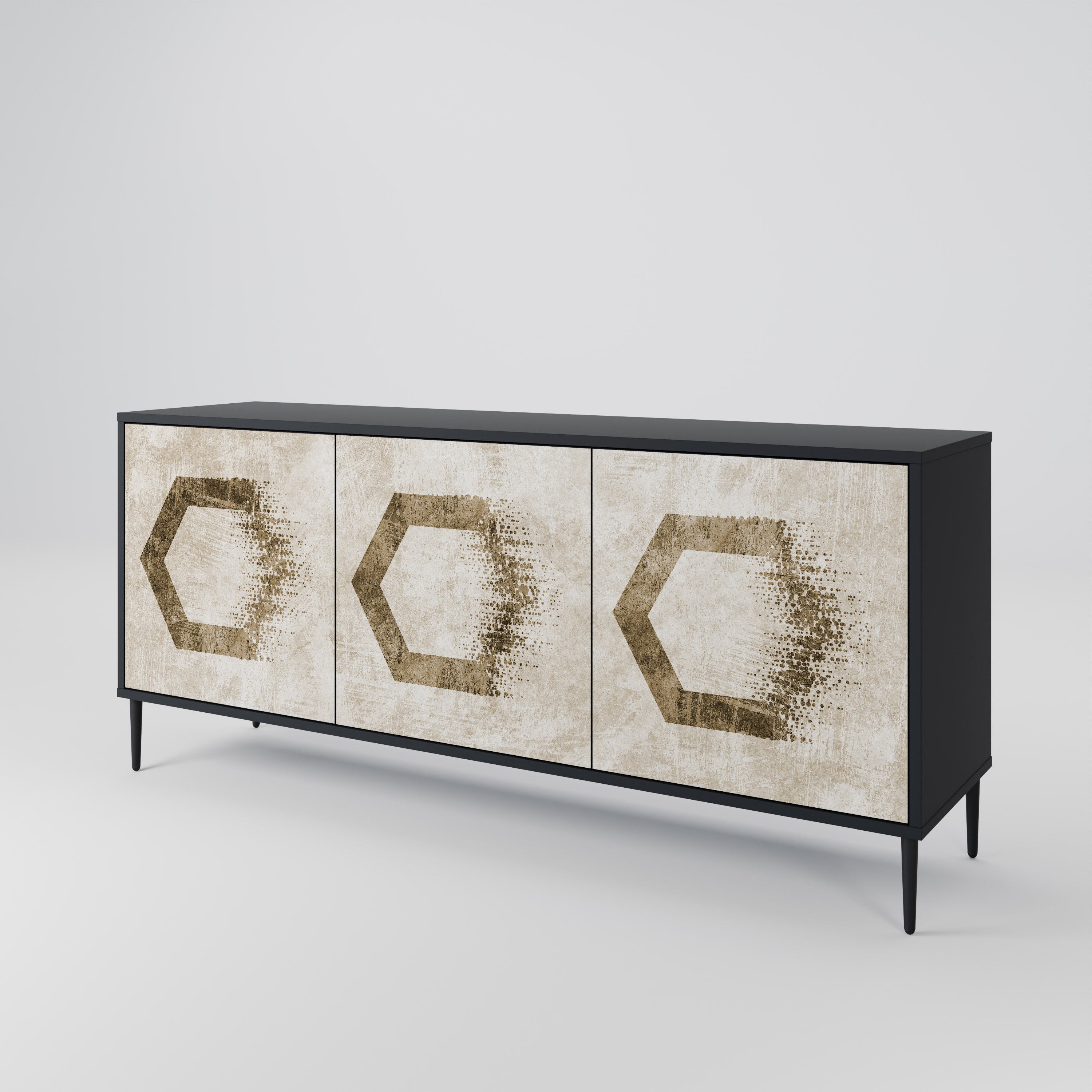 HEXAGONAL SHAPES 3-Door Sideboard