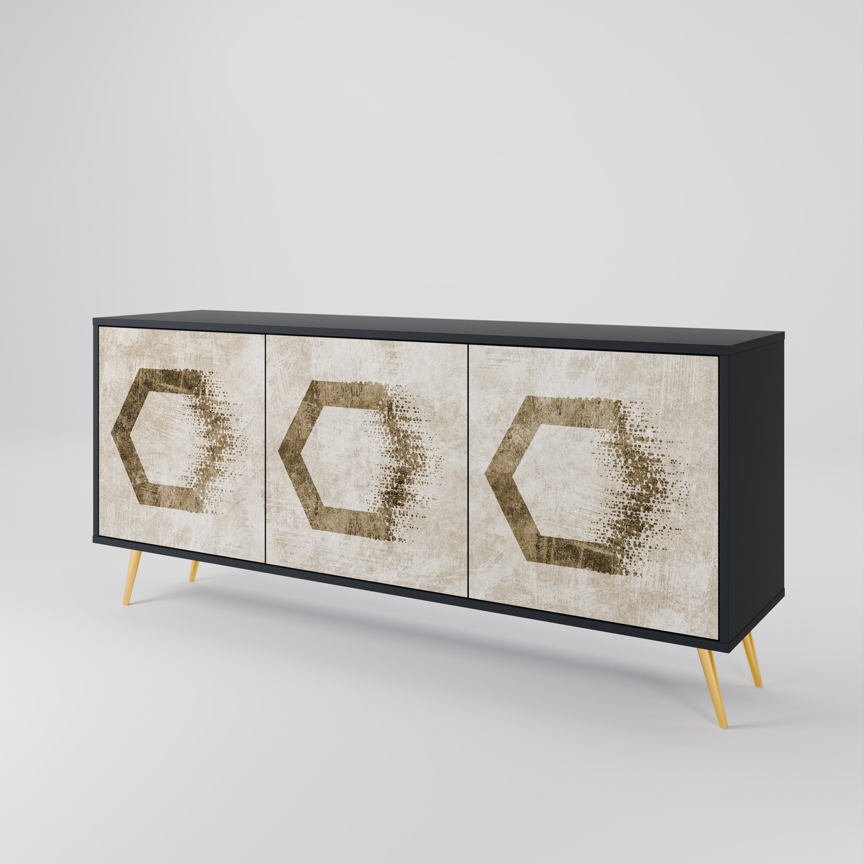 HEXAGONAL SHAPES 3-Door Sideboard