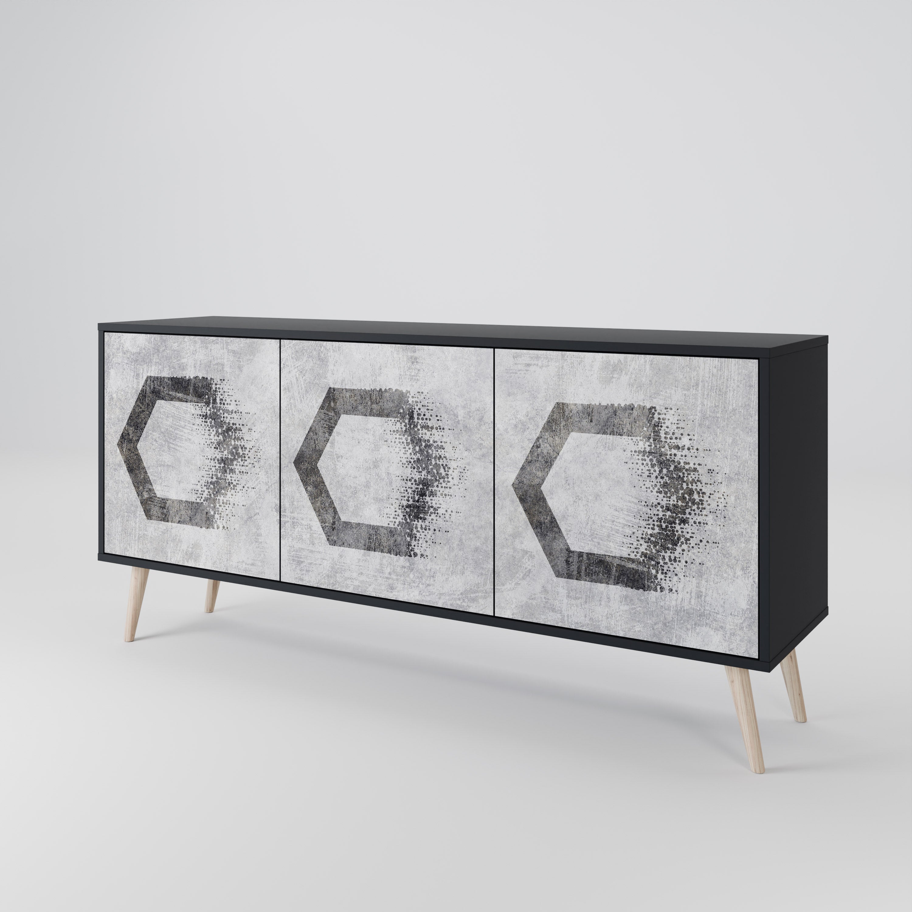 HEXAGONAL FIGURES 3-Door Sideboard