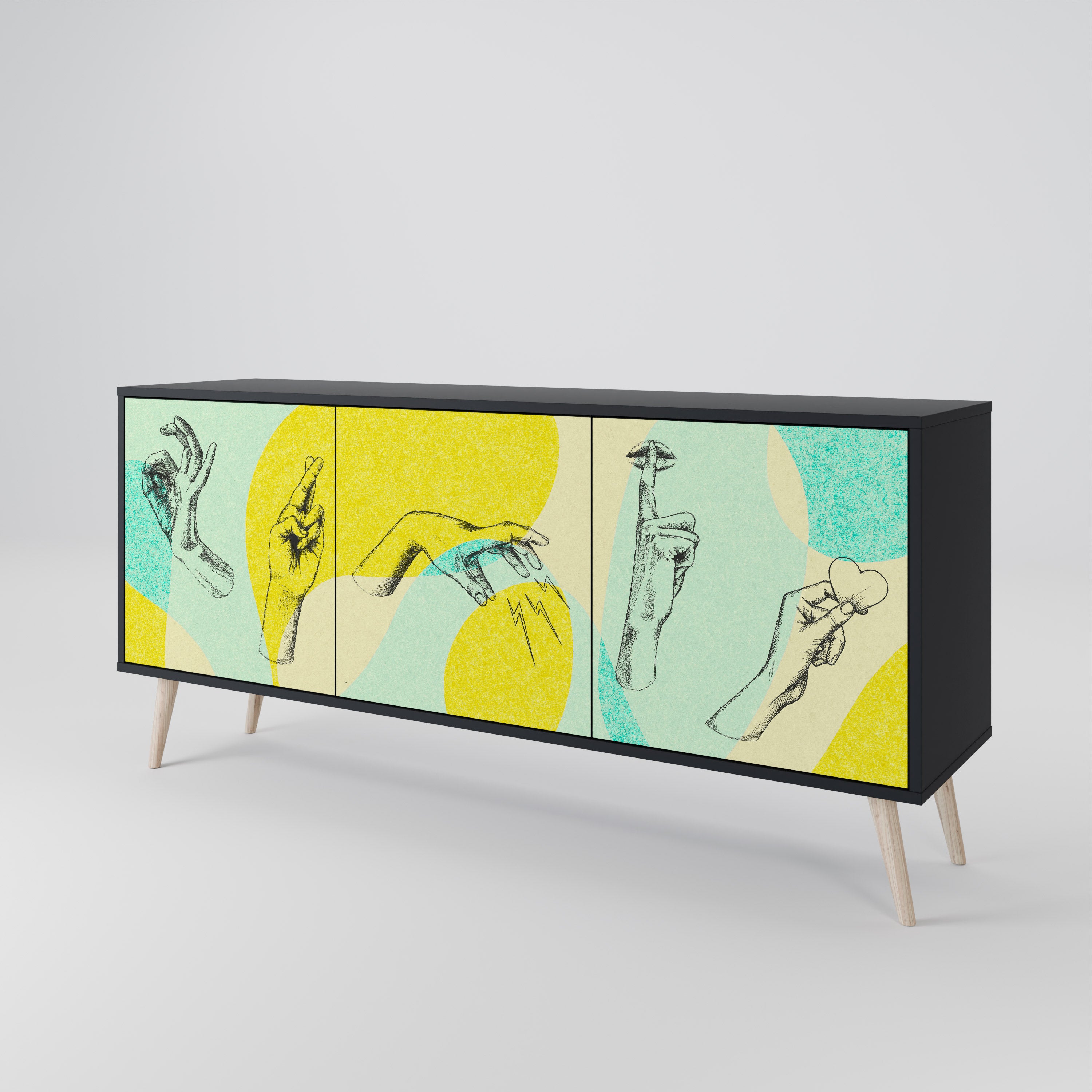 BODY LANGUAGE Aparador de 3 Puertas