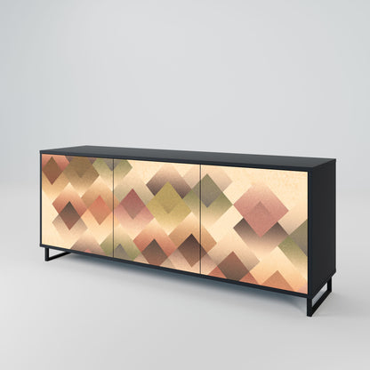 Credenza a 3 ante GEOMETRIC FUSION in finitura nera