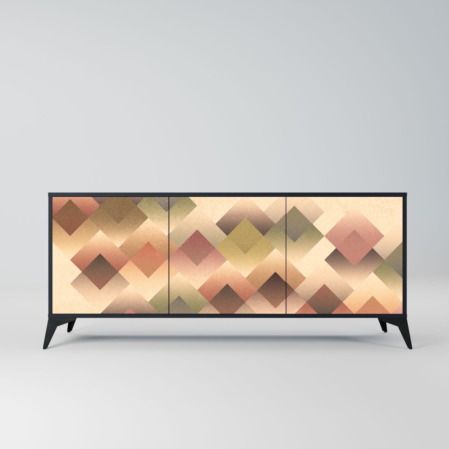 Credenza a 3 ante GEOMETRIC FUSION in finitura nera