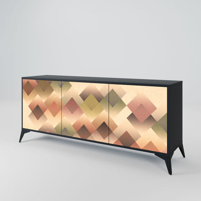 Credenza a 3 ante GEOMETRIC FUSION in finitura nera