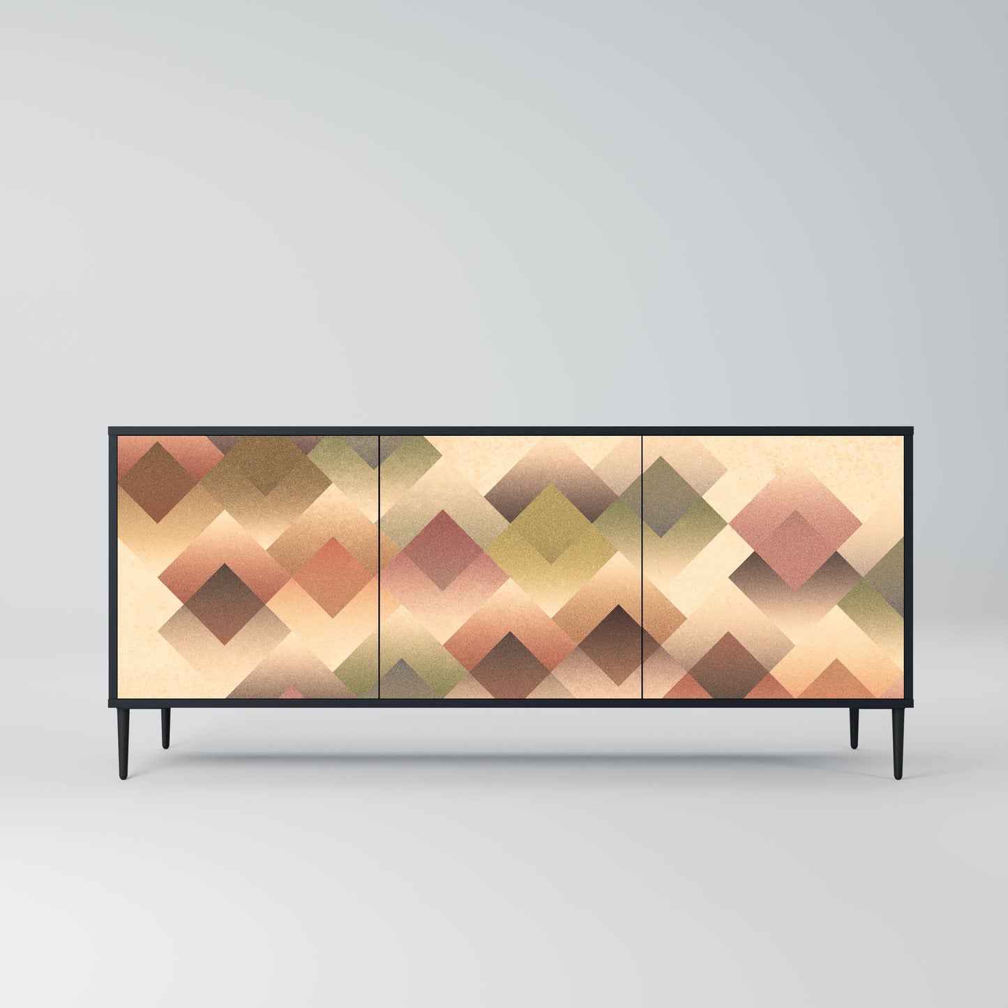 Credenza a 3 ante GEOMETRIC FUSION in finitura nera