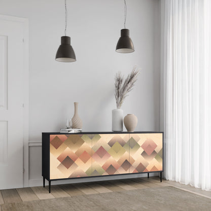 Credenza a 3 ante GEOMETRIC FUSION in finitura nera