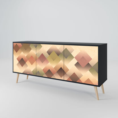 Credenza a 3 ante GEOMETRIC FUSION in finitura nera