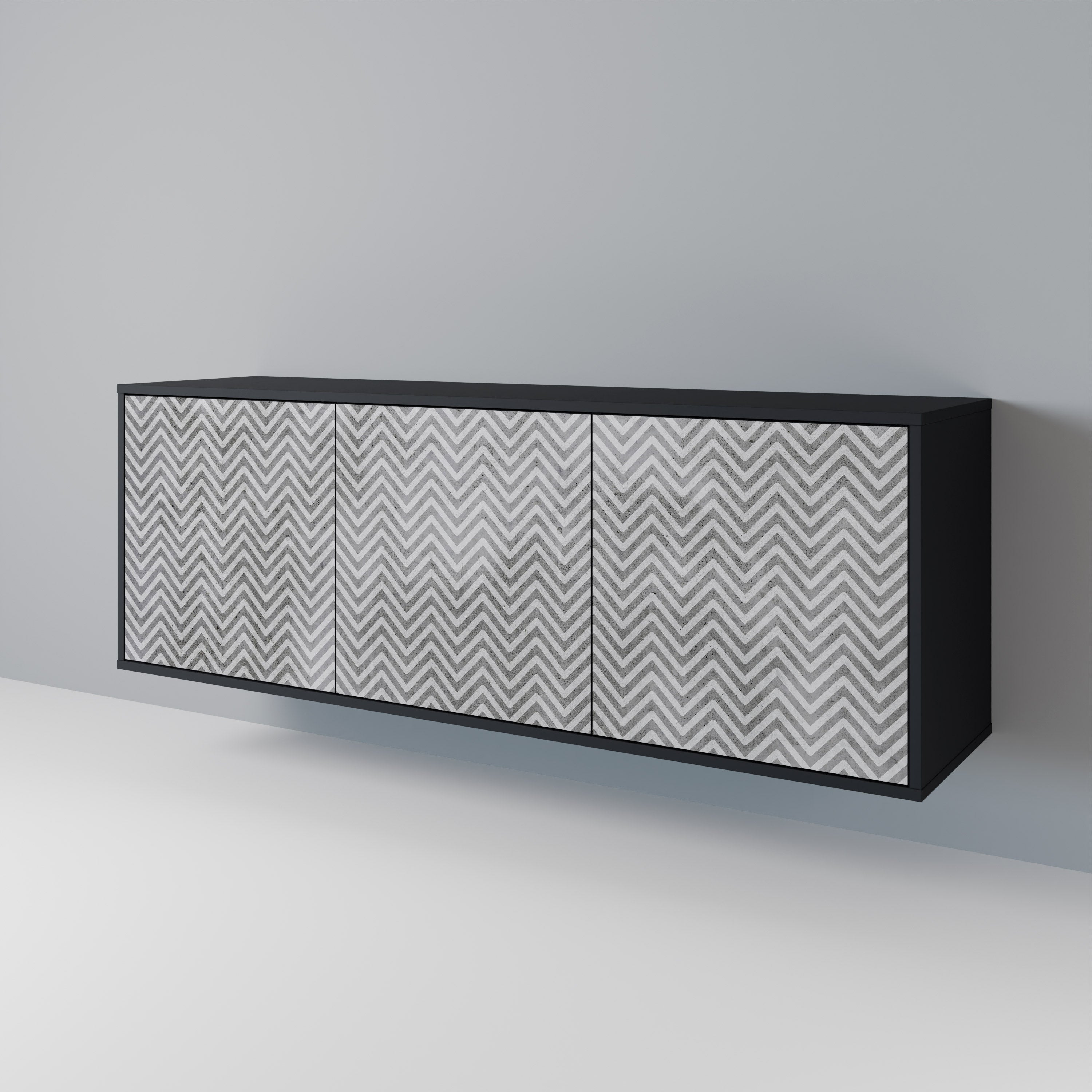 CONCRETE ZIG ZAG Aparador de 3 Puertas