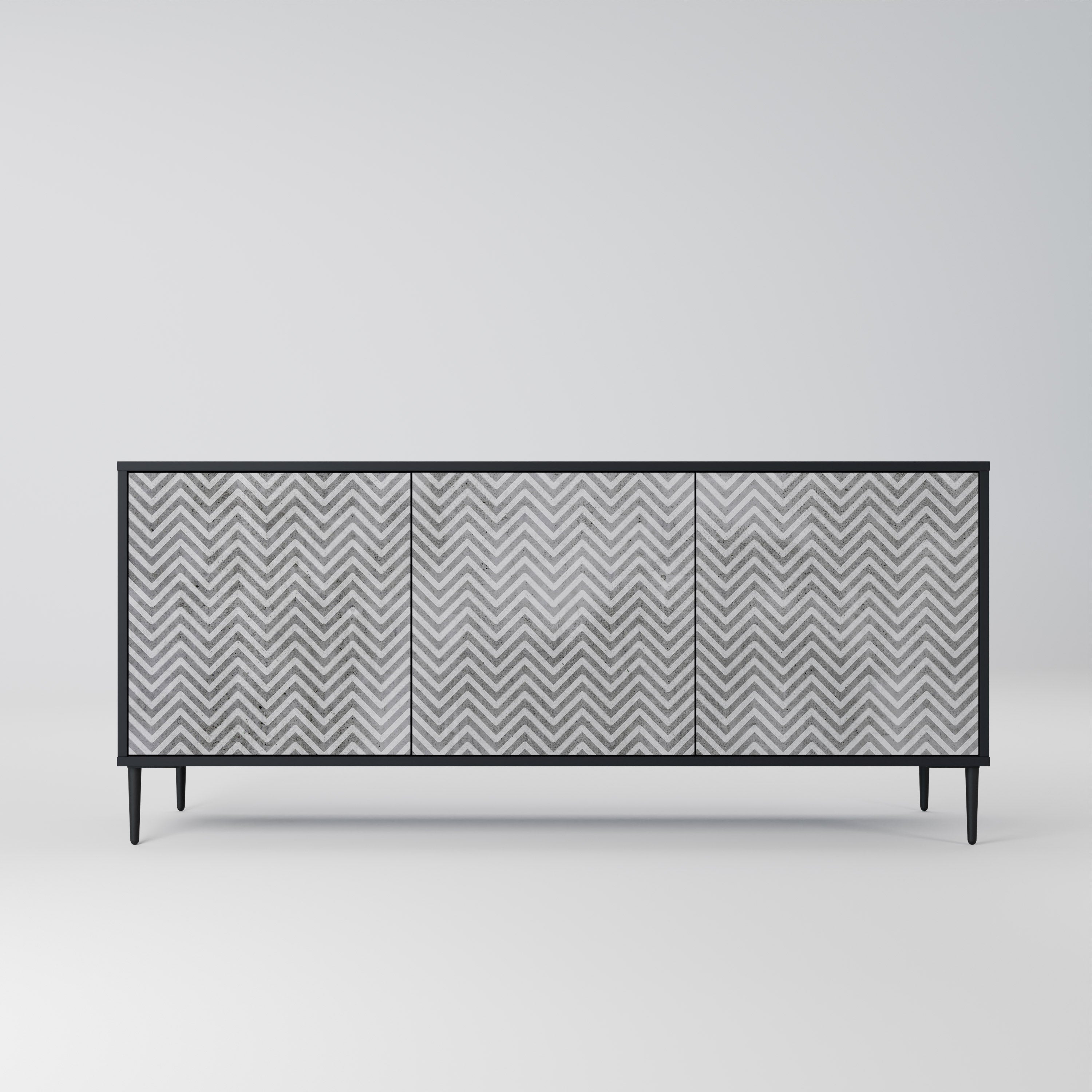 CONCRETE ZIG ZAG 3-Door Sideboard